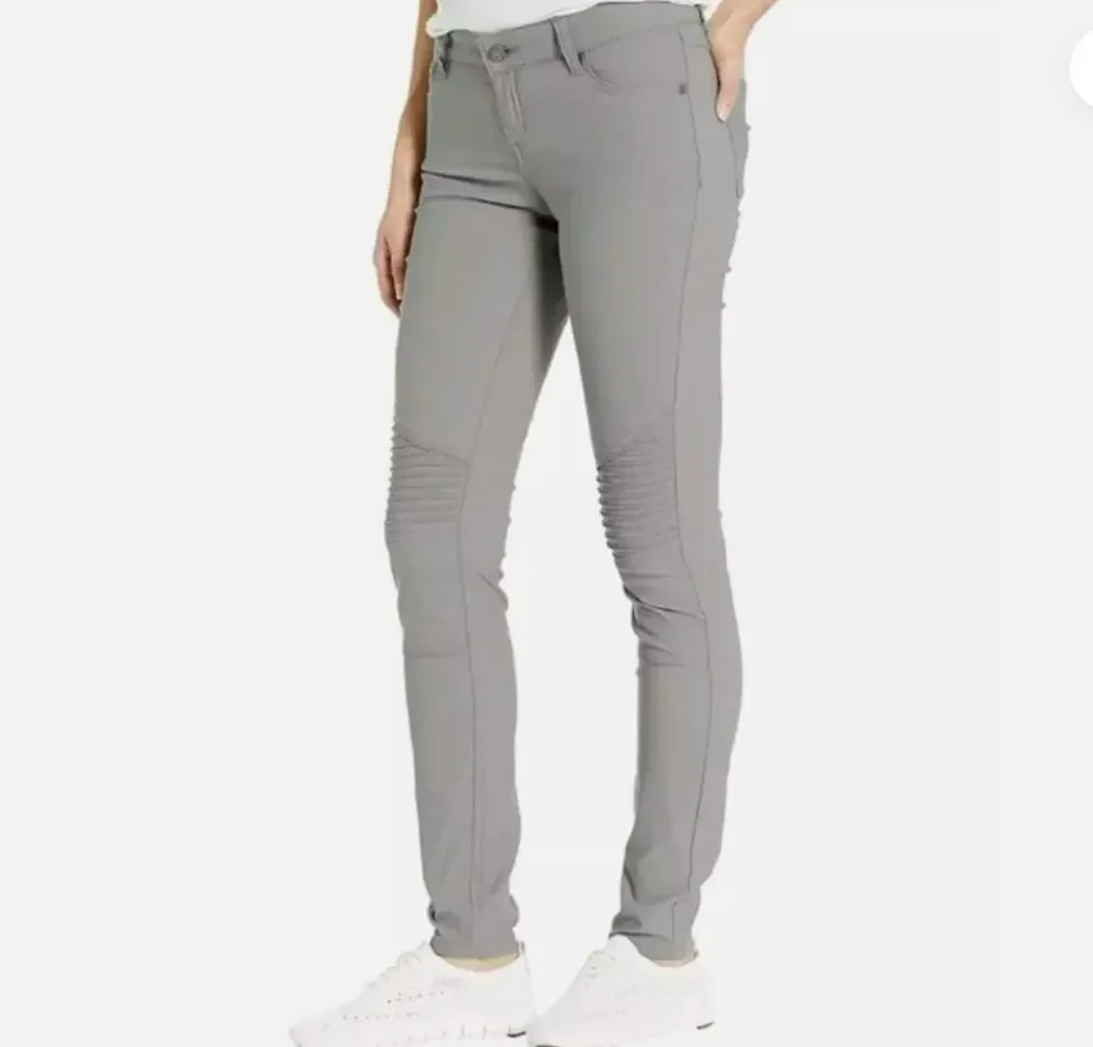 Prana Brenna Pants Gravel Gray Midrise Skinny Moto Womens Sz 4